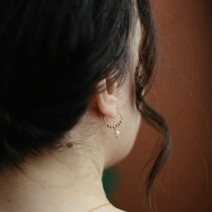 Boucles d'oreilles de mariée or et perle
