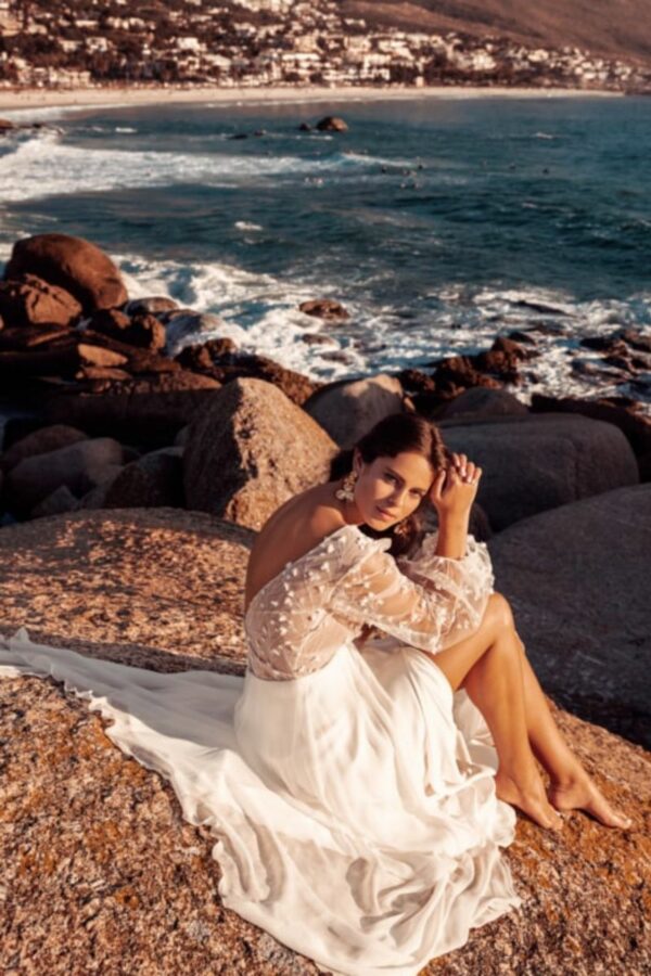 Robe de mariée bohème à manches longues