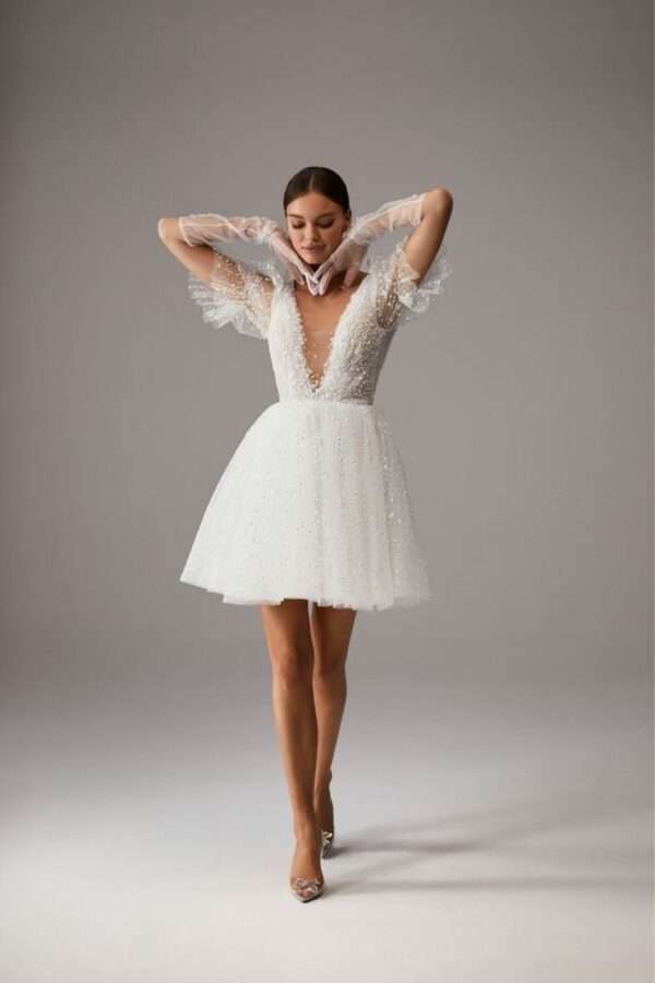 Robe de mariée courte en tulle