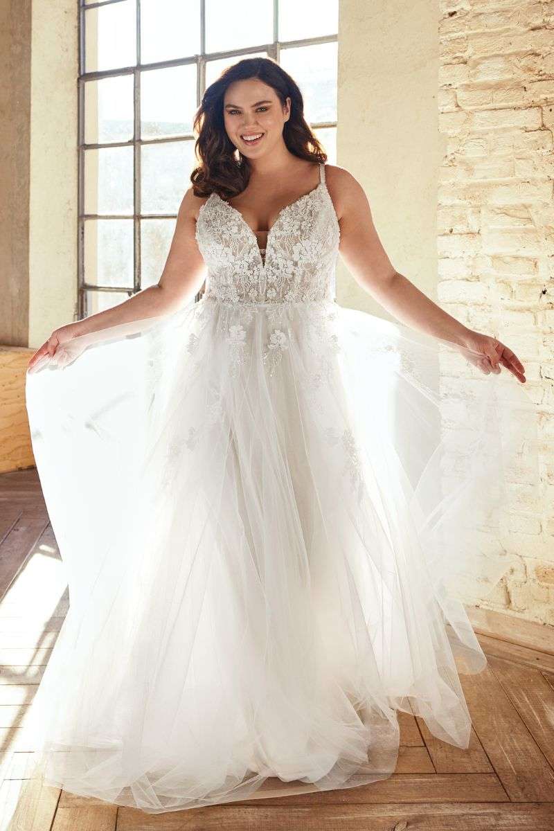 Robe de mariée princesse à bretelles