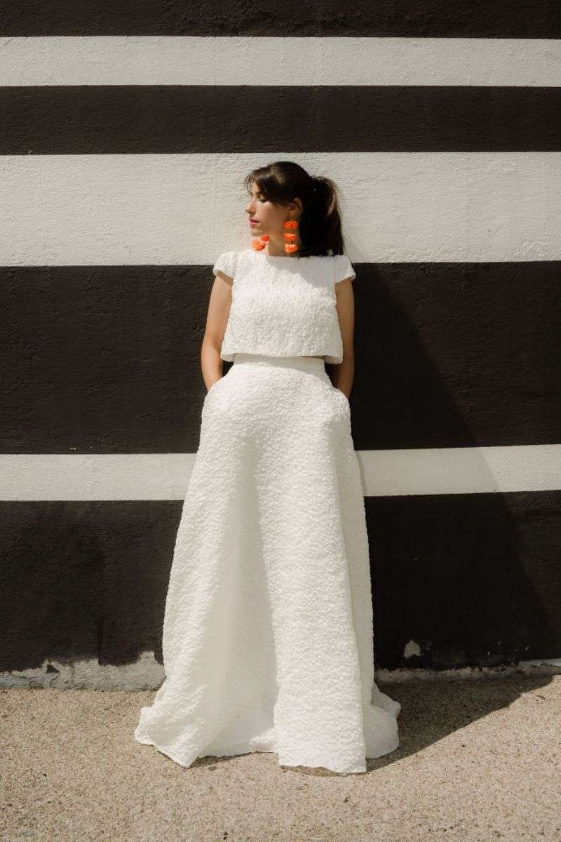 Ensemble mariage crop top et jupe