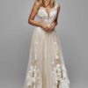 Robe de mariée caramel nude en tulle sans manche Sylwia Kopczynska