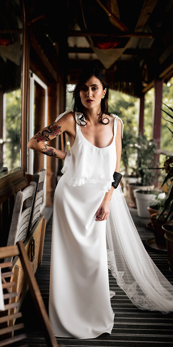 Robe de mariée simple et fluide - La Sève à Lyon