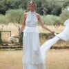 Robe de mariée col américain moderne d'occasion Donatelle Godart