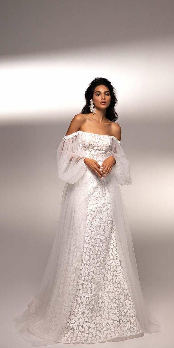 Robe de mariée sirène bohème en dentelle guipure Elly Bride