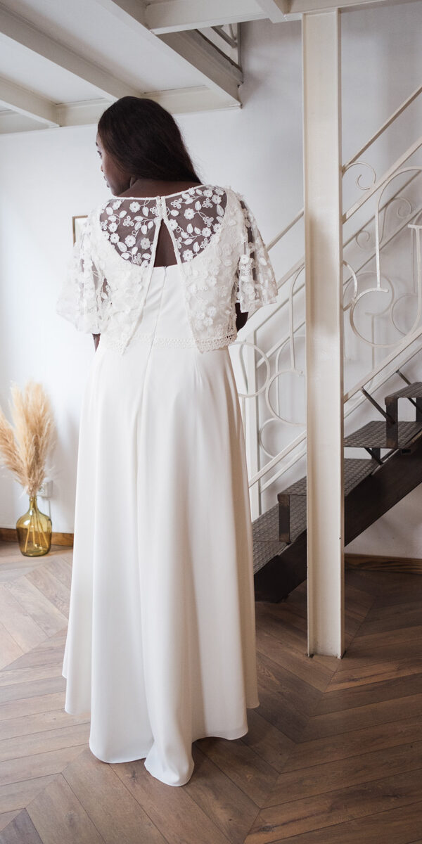 Ensemble robe et top de mariage fluide et champêtre - La Sève