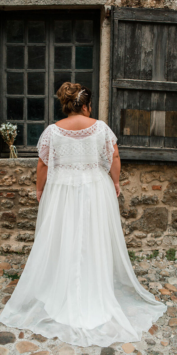 Robe de mariée fluide avec top en dentelle - Mademoiselle Madame