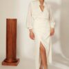 Dalem-UniParis-blouse-ensemble-mariage.jpg Chemisier de mariée manches longues bouffantes cache-coeur Uni Paris