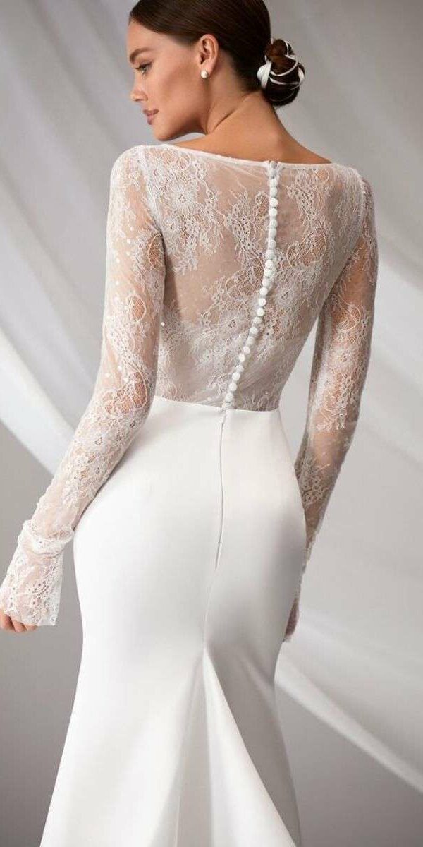 Robe de mariée sirène en dentelle et satin moderne Milla Nova