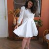 Robe de mariée courte patineuse de seconde main Atelier Gasparine