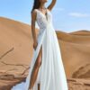 Halong-Pronovias-robe-mariee-fluide-dos-ouvert.jpg Robe de mariée fendue de seconde main Pronovias