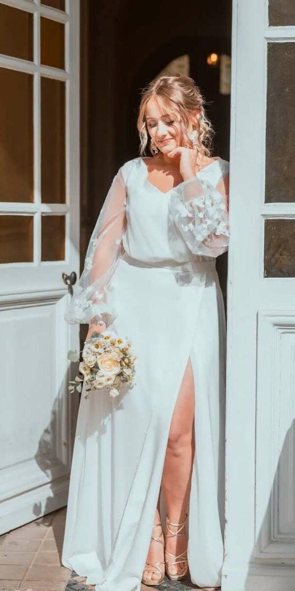 Robe de mariée fendue de seconde main Boudoir de Zoé