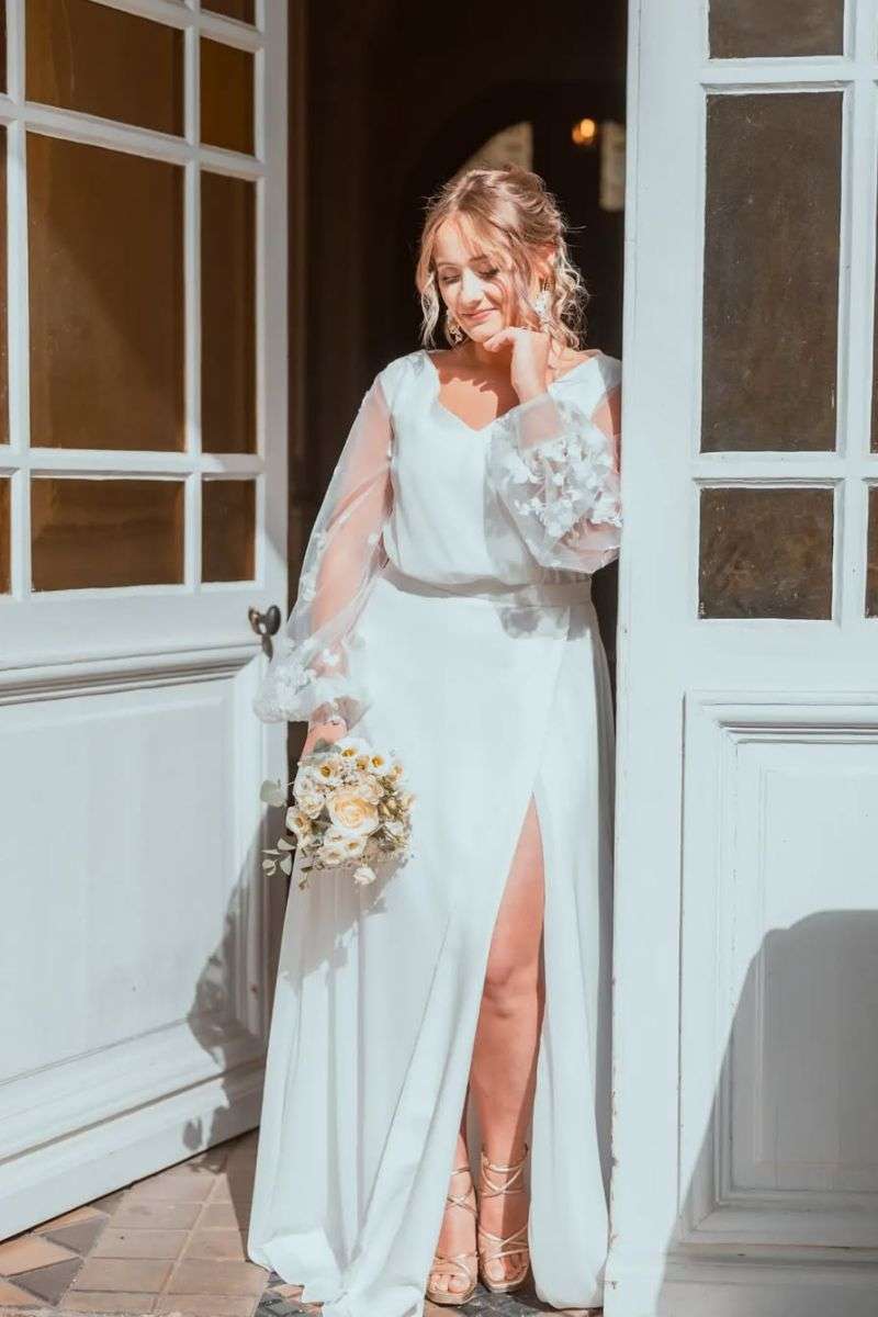 Robe de mariée fendue de seconde main Boudoir de Zoé