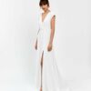 Robe de mariée minimaliste sans dentelle avec fente Carta Branca