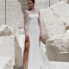 Robe de mariée de créatrice de seconde main avec fente Manon Gontero