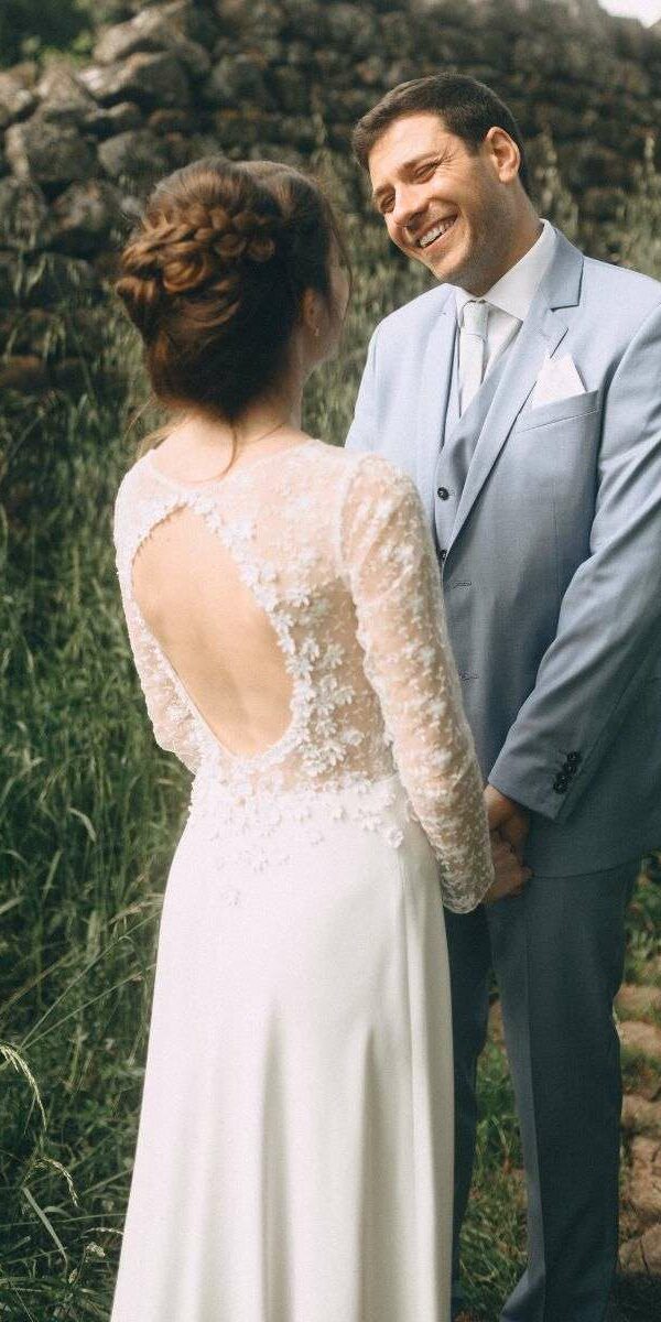 Robe de mariée dos nu à manches longues Marylise
