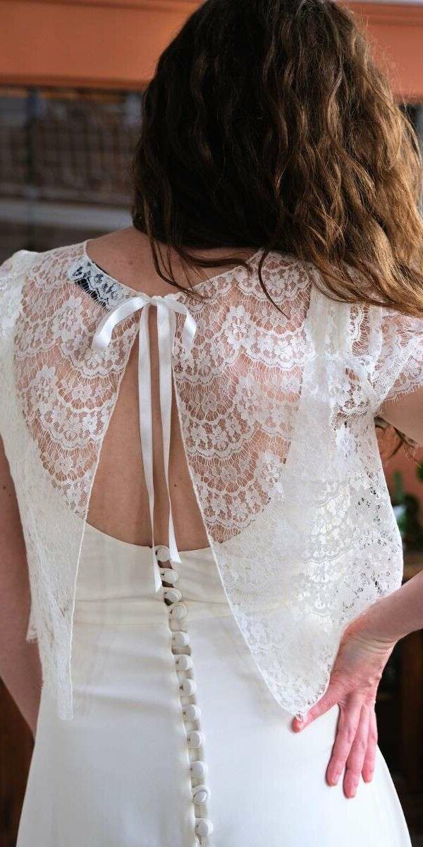 Top en dentelle de Calais dos nu Atelier Gasparine