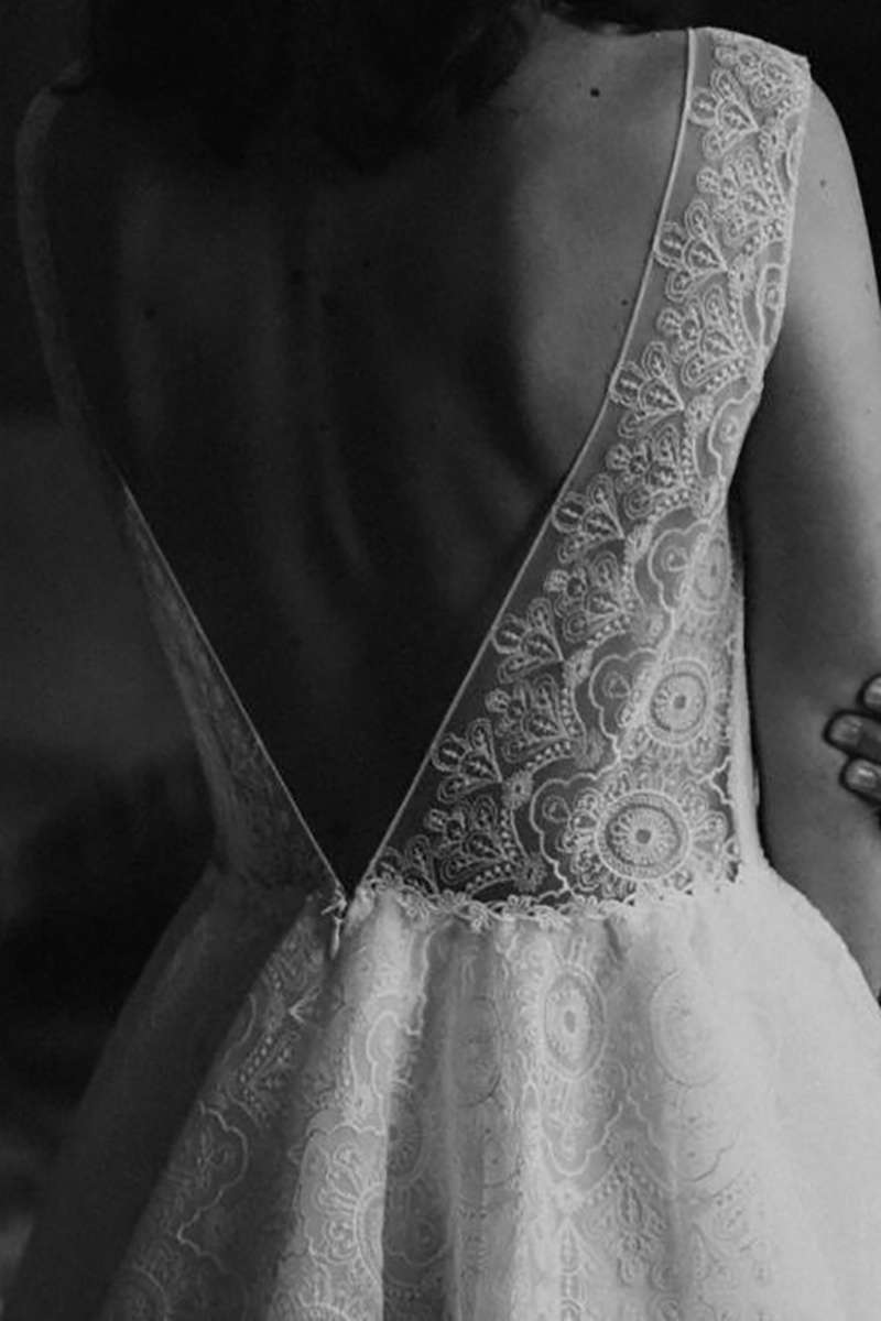Robe de mariée dos nu et tutu en dentelle Atelier Swan
