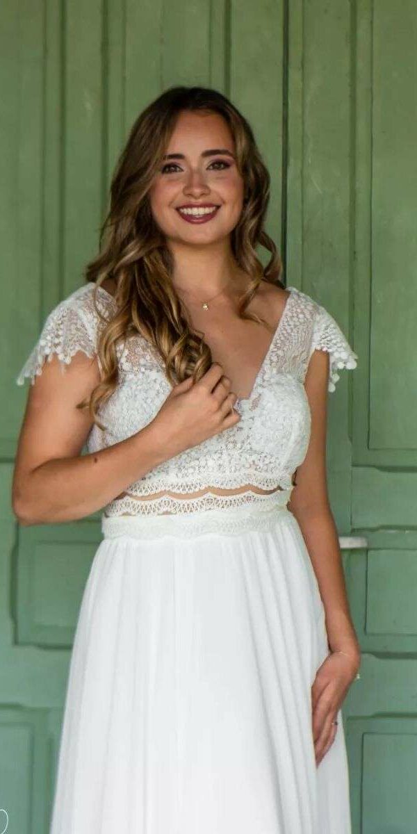 Jupe de mariage taille haute en mousseline fluide grande taille Cymbeline