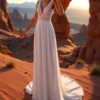 Robe de mariée bohème fluide sans manche Just For You chez La Sève à Lyon