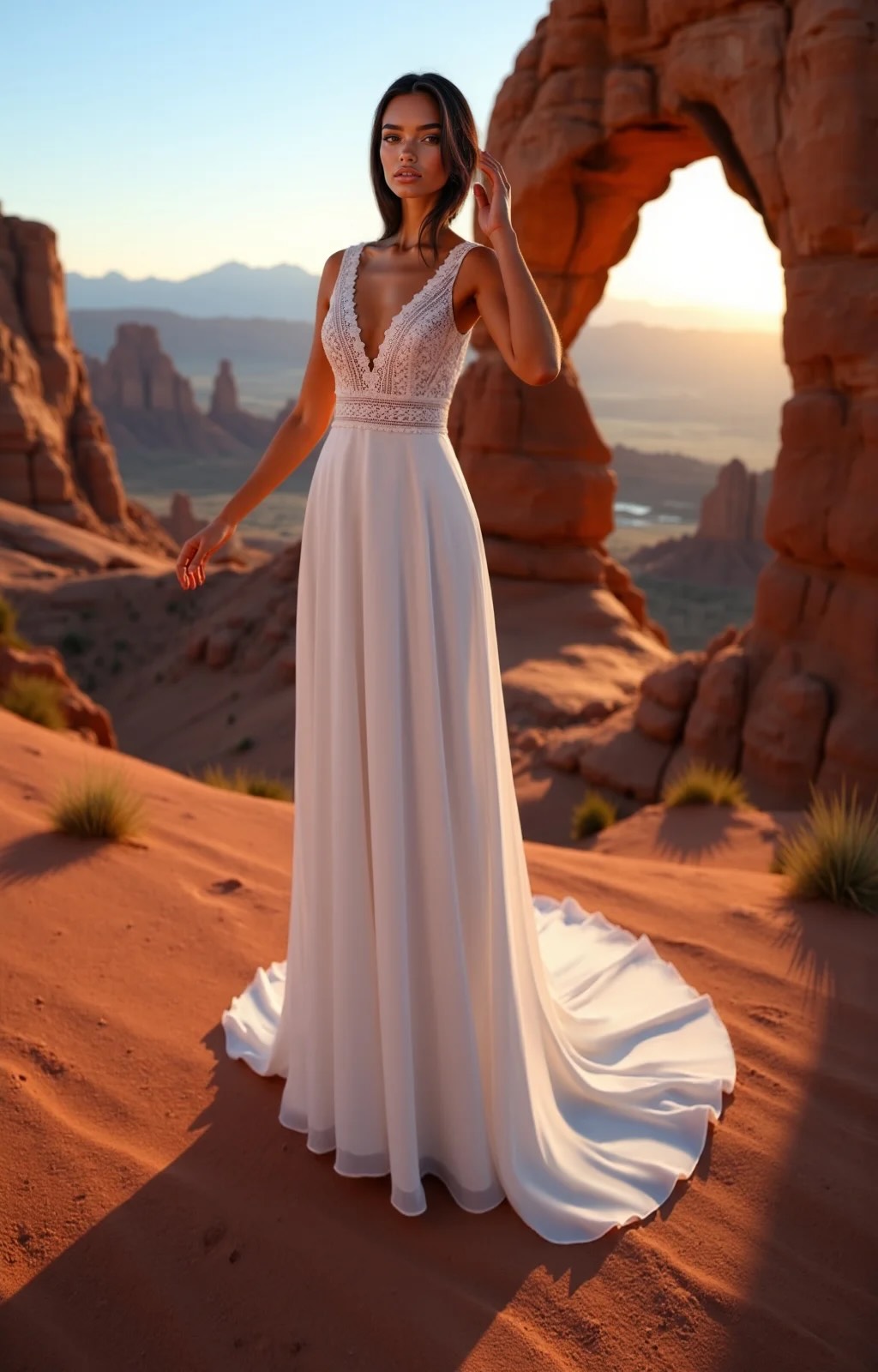 Robe de mariée bohème fluide sans manche Just For You chez La Sève à Lyon