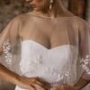 Magnolia-LambertCreations-cape-courte-tulle-broderie-mariage Cape de mariée de seconde main - La Sève Lyon