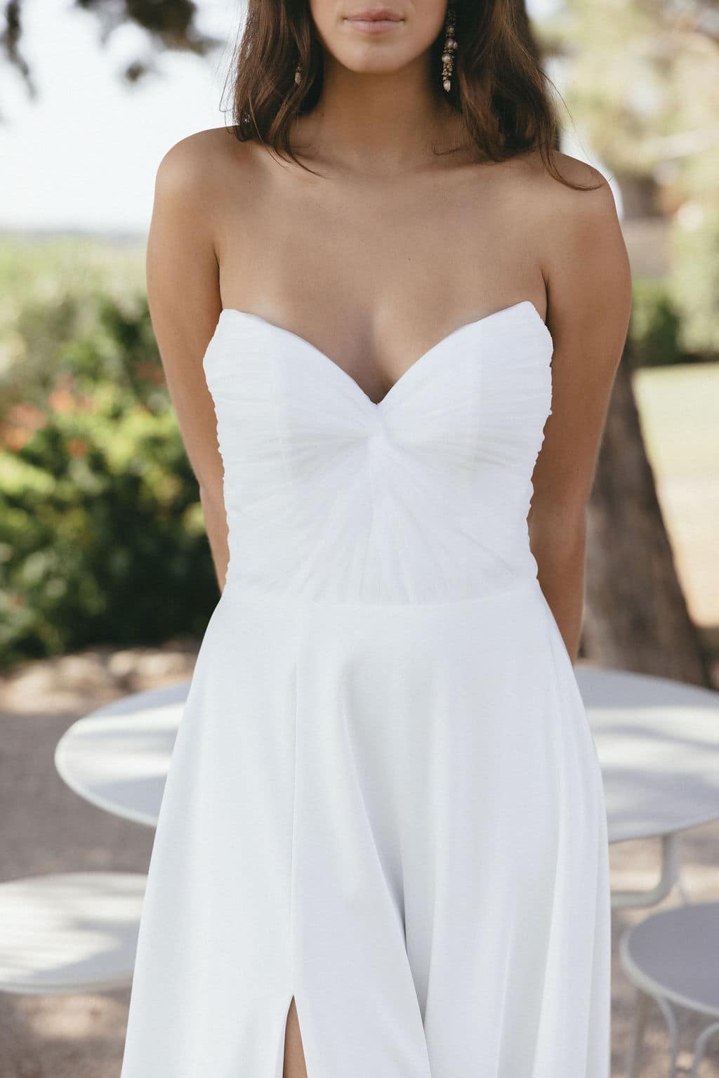 Raphaelle-MadameADitOui-robe-mariee-seconde-main-lyon Robe de mariée bustier en tulle plissé noué - MADO
