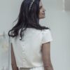 Robe pour mariage civil en tulle brillant et crêpe de soie - Laure de Sagazan