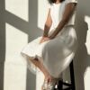 Robe de mariée top et jupe fluide midi laure de Sagazan - La Sève