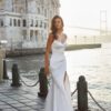 Robe de mariée glamour sirène bustier en satin - La Sève Lyon