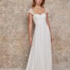 Robe de mariée avec bretelles à volants tombantes