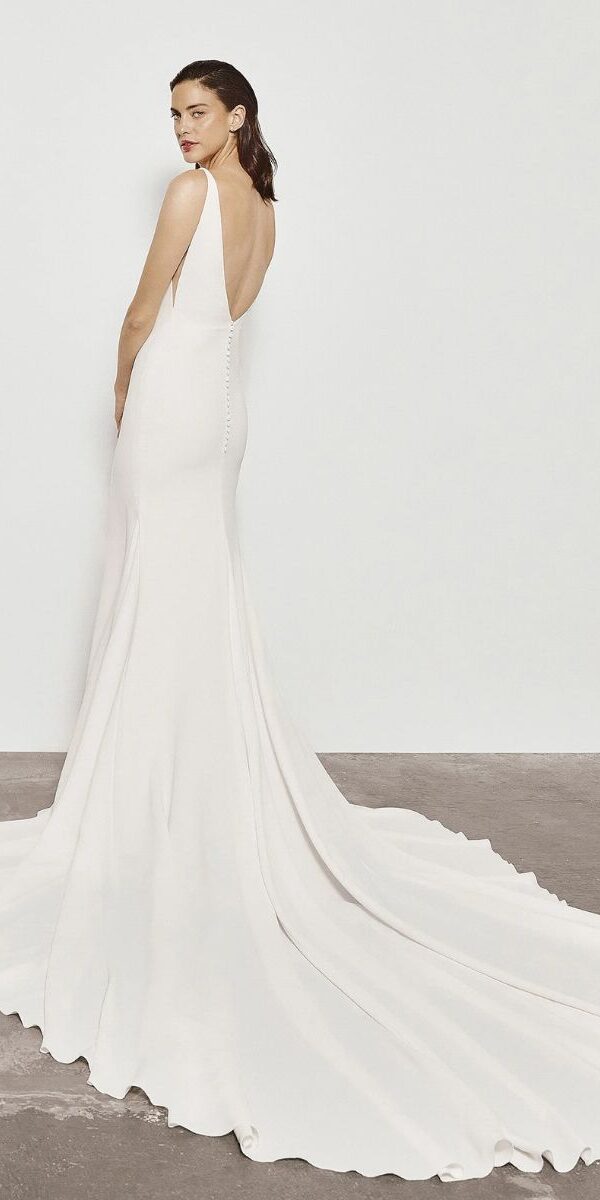 Robe de mariée sirène minimaliste de seconde main à Lyon - La Sève