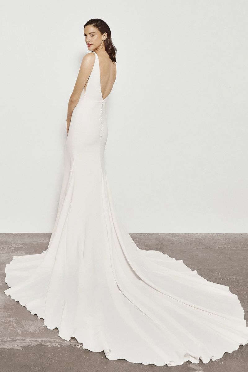Robe de mariée sirène minimaliste de seconde main à Lyon - La Sève