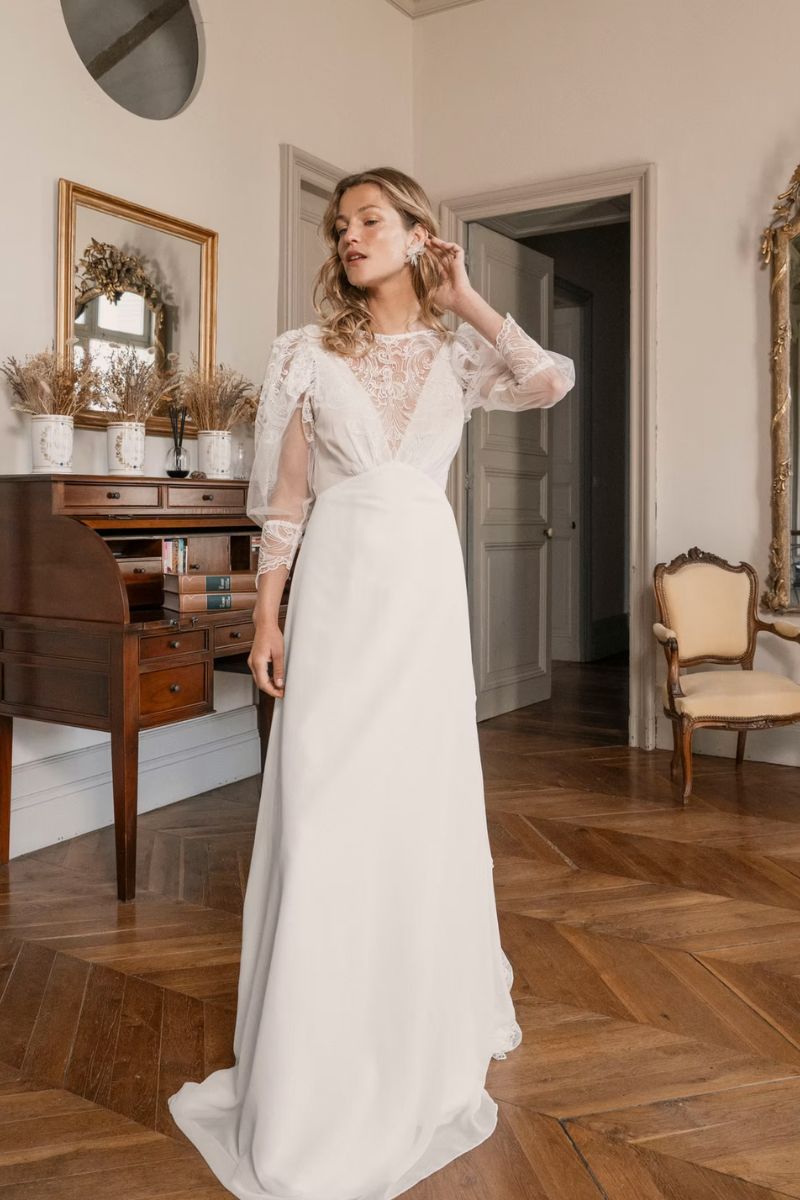 Robe de mariée bohème de seconde main - La Sève Lyon