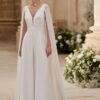 Combi pantalon de mariage avec cape longue en mousseline - La Sève Lyon 6
