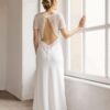 Robe de mariée à manches courtes et dos nu inversé d'occasion chez La Sève à Lyon