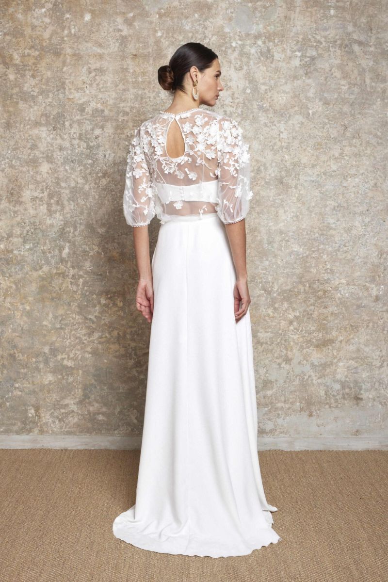 Top et jupe de mariage original - Dépôt-vente mariée La Sève à Lyon 6