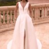 Robe de mariée princesse fendue sans manche